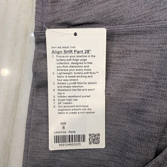 lululemon athletica *brand new* Heathered Gray Women's leggings - Picture 2 of 2